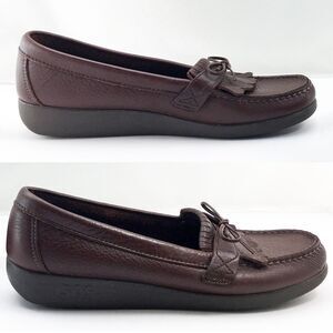 SAS Tripad Comfort Brown Leather Moccasin Toe Kiltie Loafers - Women's Size 10 S